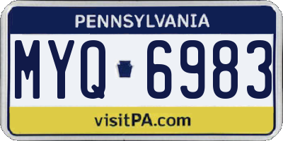 PA license plate MYQ6983