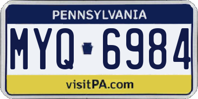 PA license plate MYQ6984