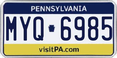 PA license plate MYQ6985