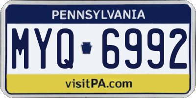 PA license plate MYQ6992
