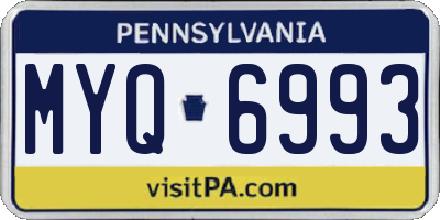 PA license plate MYQ6993