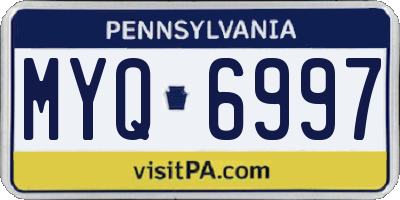 PA license plate MYQ6997