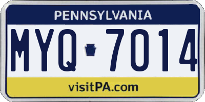 PA license plate MYQ7014