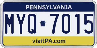 PA license plate MYQ7015