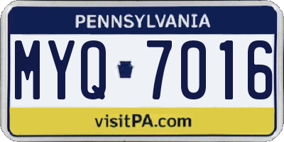 PA license plate MYQ7016