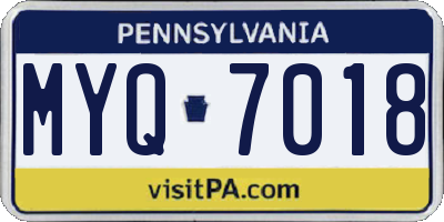 PA license plate MYQ7018