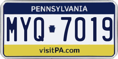 PA license plate MYQ7019