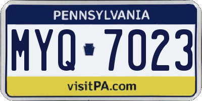 PA license plate MYQ7023