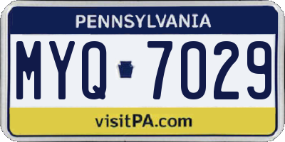 PA license plate MYQ7029