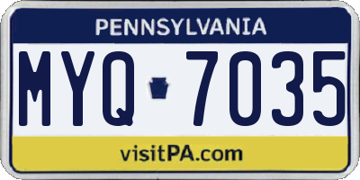 PA license plate MYQ7035