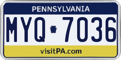 PA license plate MYQ7036