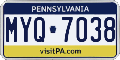 PA license plate MYQ7038
