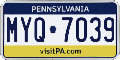 PA license plate MYQ7039