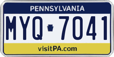 PA license plate MYQ7041
