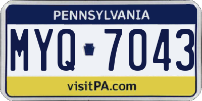 PA license plate MYQ7043