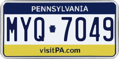 PA license plate MYQ7049