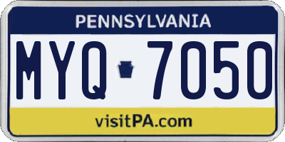 PA license plate MYQ7050