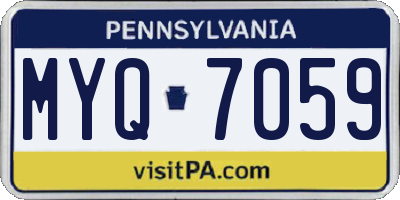 PA license plate MYQ7059