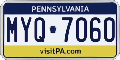 PA license plate MYQ7060