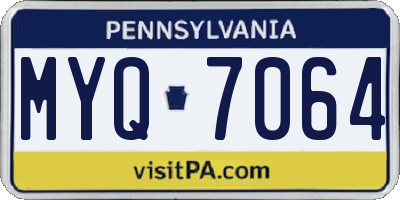 PA license plate MYQ7064