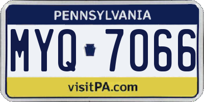 PA license plate MYQ7066