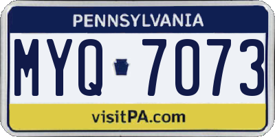 PA license plate MYQ7073