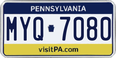 PA license plate MYQ7080