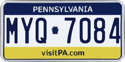 PA license plate MYQ7084