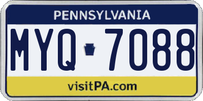 PA license plate MYQ7088