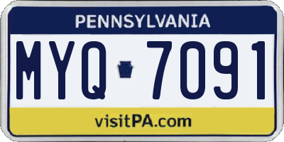 PA license plate MYQ7091