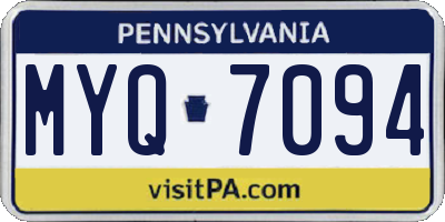 PA license plate MYQ7094