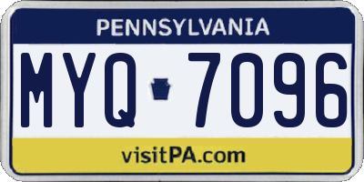 PA license plate MYQ7096
