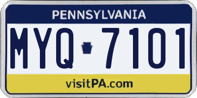 PA license plate MYQ7101