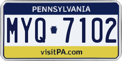 PA license plate MYQ7102