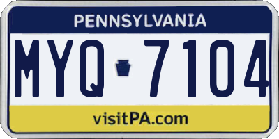PA license plate MYQ7104