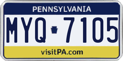 PA license plate MYQ7105