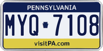 PA license plate MYQ7108