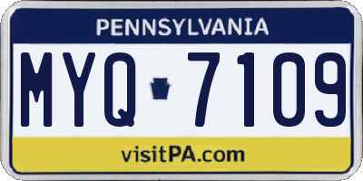 PA license plate MYQ7109