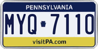 PA license plate MYQ7110