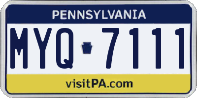 PA license plate MYQ7111