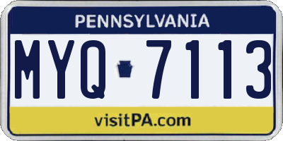 PA license plate MYQ7113