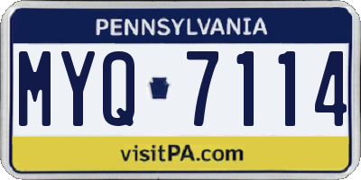 PA license plate MYQ7114