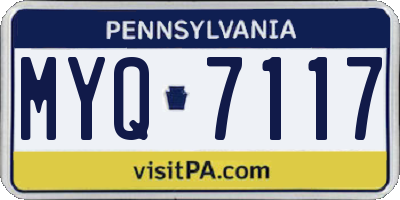PA license plate MYQ7117