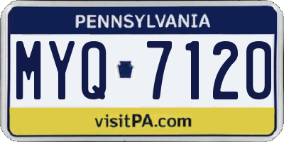 PA license plate MYQ7120