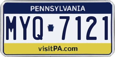 PA license plate MYQ7121