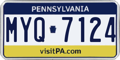 PA license plate MYQ7124