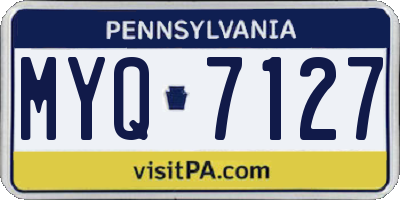 PA license plate MYQ7127