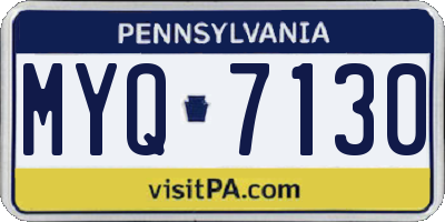 PA license plate MYQ7130