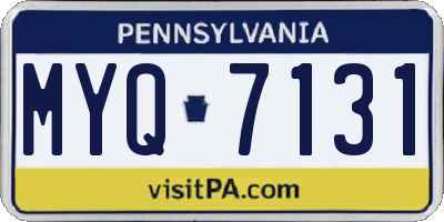 PA license plate MYQ7131