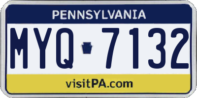 PA license plate MYQ7132